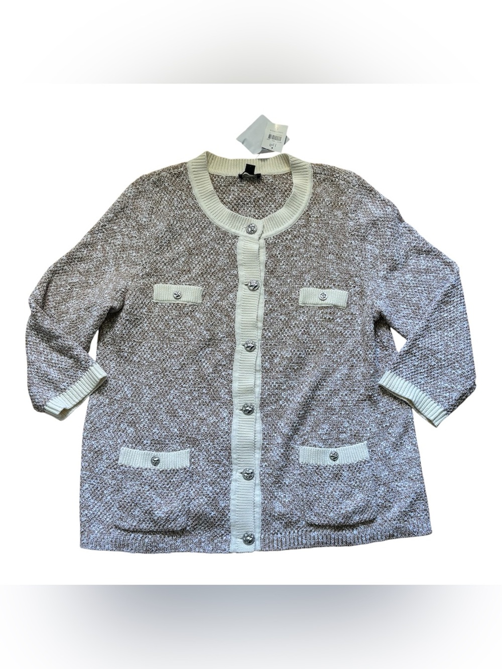 J. Jill Cardigan Sweater Jacket Tan Brown Womens Size Large New With Tag